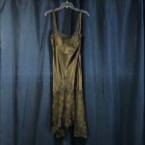 Olive green formal dress